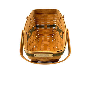 1991 Longaberger Christmas Yuletide Traditions w/Green Trim Basket 13L 7.5W 8H